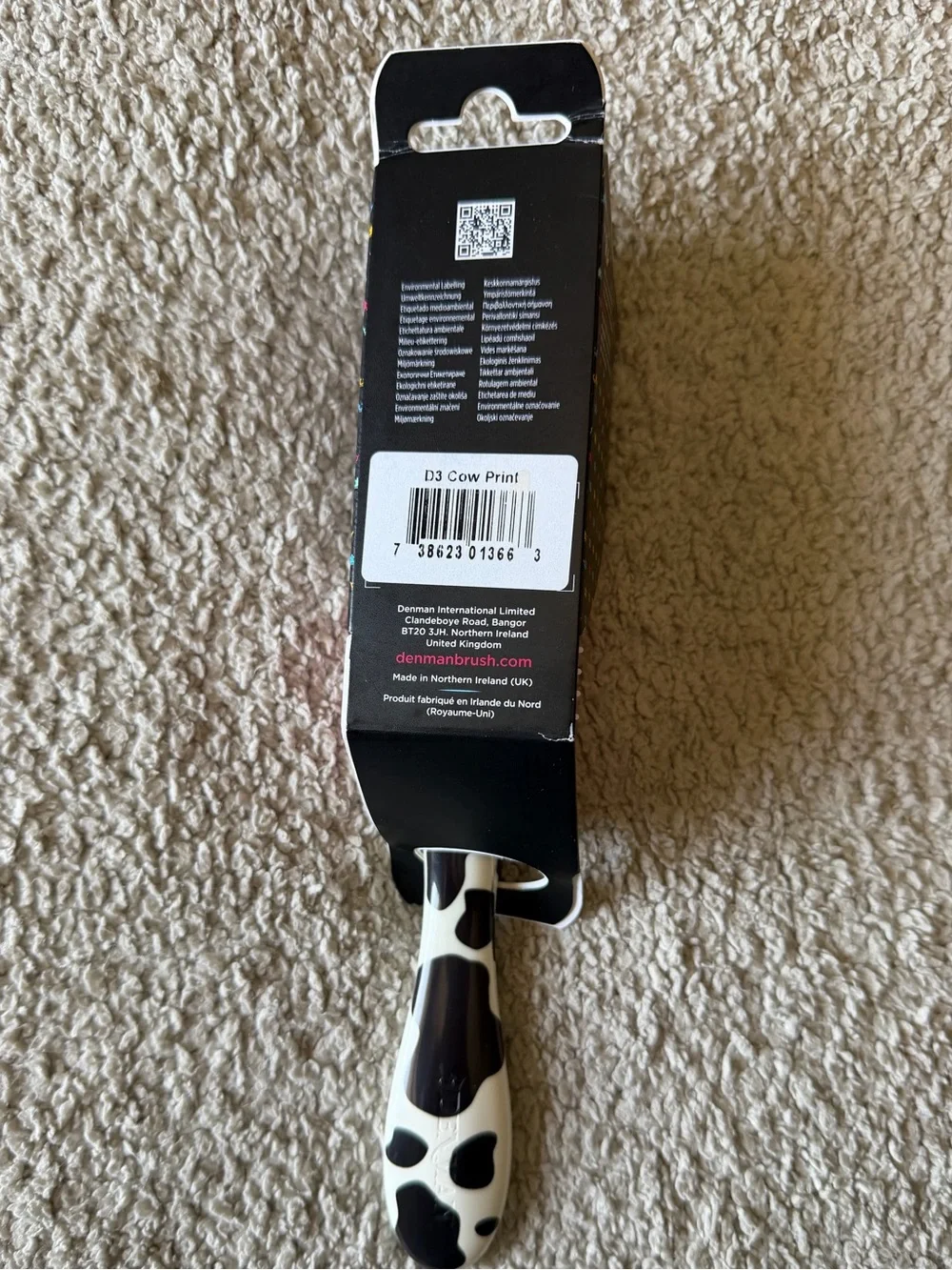 NWT!! Denman Cow Print Brush